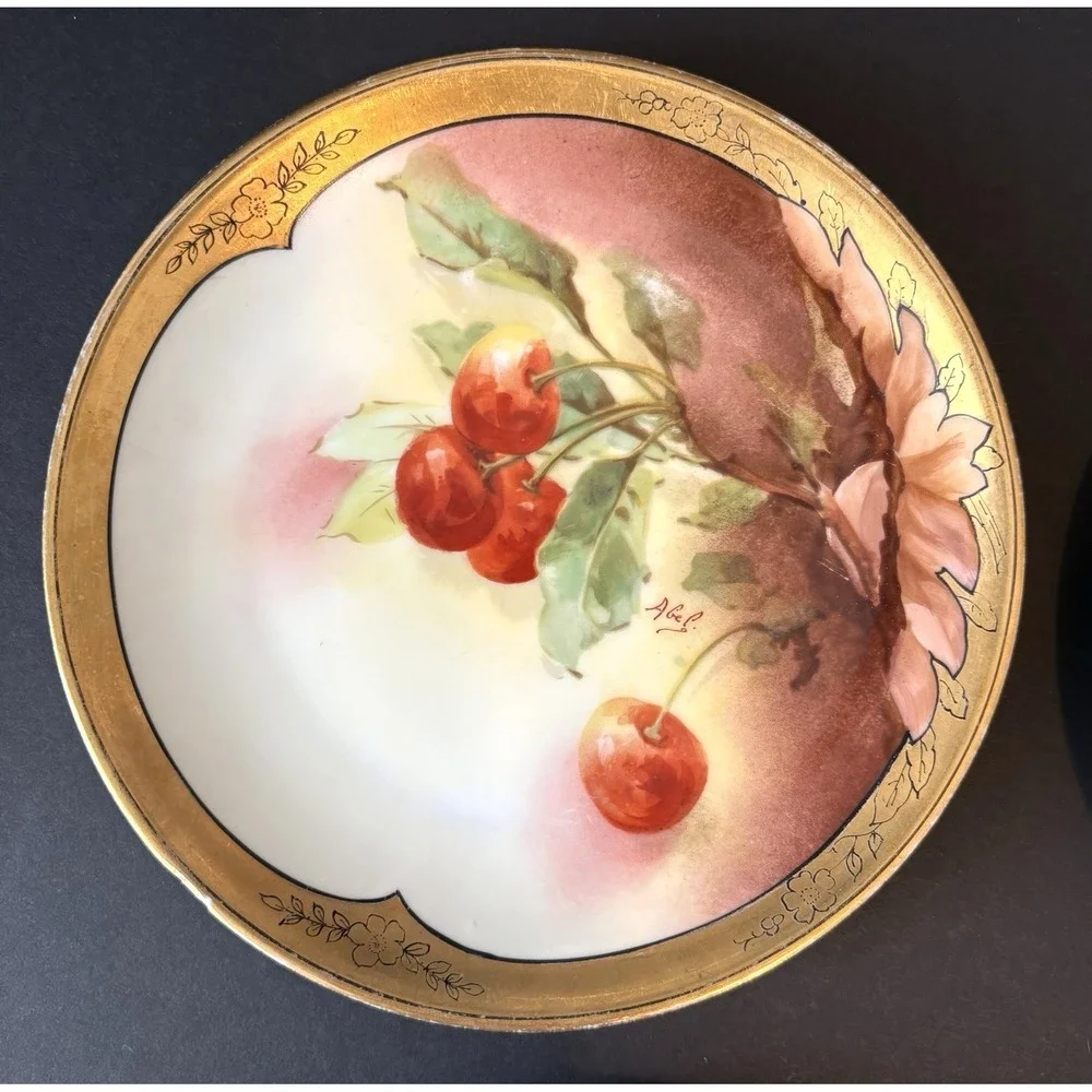 Antique Limoges A Lanternier Set of 5 c1890s Artist Signed 7